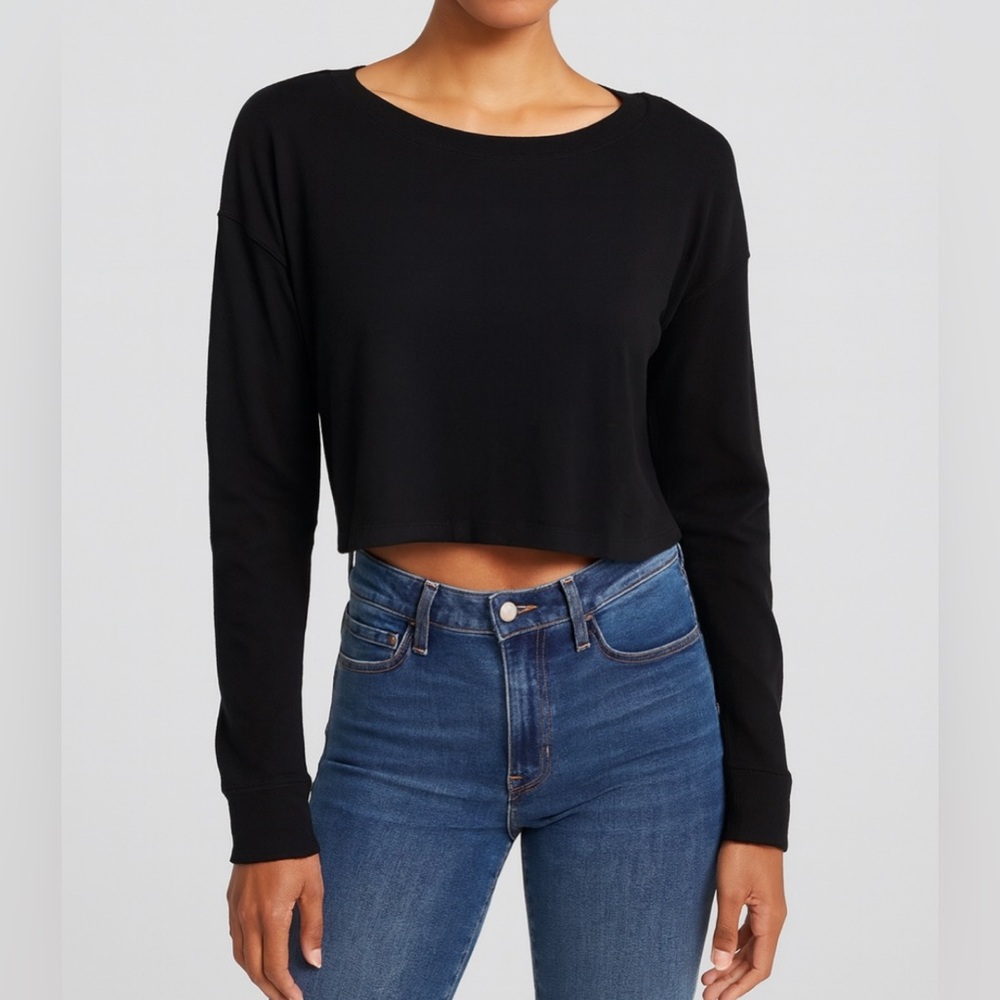 Wild Fable Black Cropped Long Sleeve Tee – Size XL